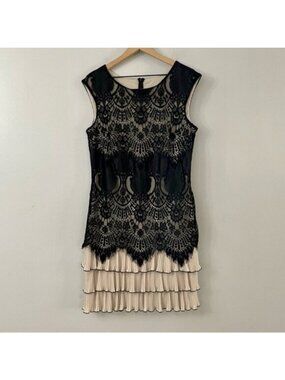 Frank Lyman Lace Dress With Ruffled Hem